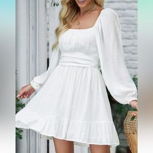 Long sleeve white dress